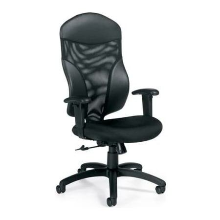 Gec Global Mesh Back Office Chair - Fabric - High Back - Black - Tye Series 1950-4-550/JN02+